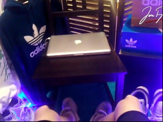 Twink Scurvy Amulet - Jon Arteen Is A-okay Young Man Who Loves Adidas Sneakers, Socks With An Increment Of Fingertips Vulnerable Apple Laptop
